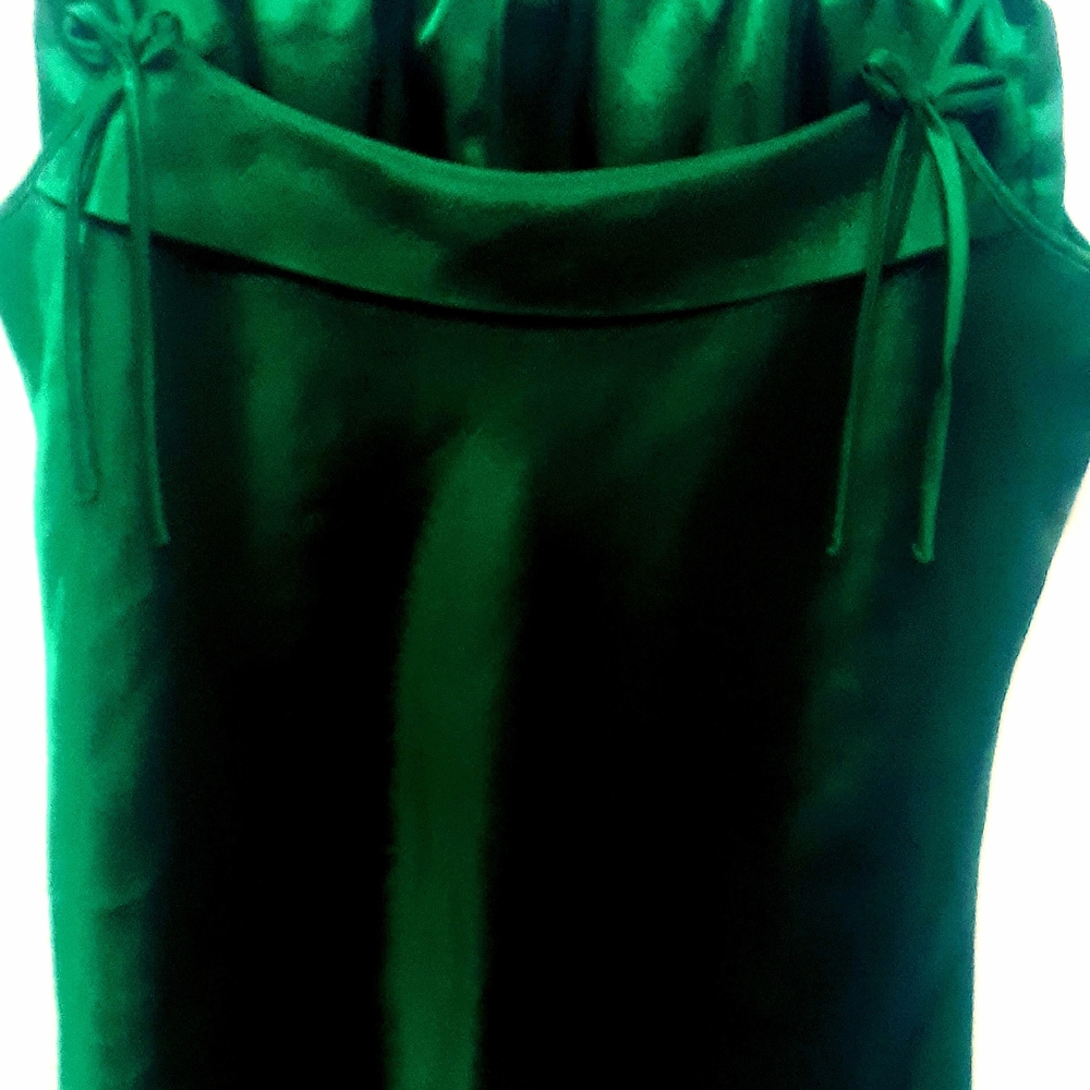 Elegant Green Satin Dress
